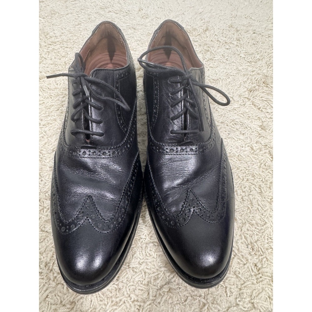 Cole Haan Grand.OS Black Leather Wingtip Oxford Dress Shoes Men's 8.5M Career